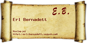 Erl Bernadett névjegykártya